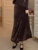 Conjunto de Duas Peças Moda Primavera 2026 Feminino Estilo Francês Elegante Manga Longa e Saia Evasê Emagrecedora