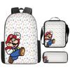 Mochila Escolar de Super Mario Bros Transfronteriza de Tres Piezas Mochila Periférica para Juegos para Estudiantes de Secundaria Espalda Campus al Aire Libre