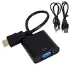 Cable Adaptador HDMI a VGA con Audio y Fuente de Alimentación para Computadora Pantalla de Video de Alta Definición 1080P Conversión de HDTV a VGA
