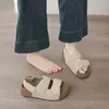 Nuevas sandalias de playa estilo coreano 2026, sandalias casuales de moda de verano para mujer con suela gruesa y cierre de velcro