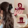 Gipsofila Ano Novo Clipe Vermelho Estilo Chinês Grampo de Cabelo Diamante Estrelado Meio Círculo Médio com Acessórios para Meio Cabelo