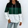 2026 Estação Independente Europeia Moda Feminina Casual Elegante Outono/Inverno Blusão com Capuz Color Block Manga Longa