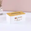 Caixa de Lenços com Tampa de Madeira Simples Personalizada para Restaurante Imobiliária Hotel Presente Corporativo Publicidade Impressão de Logotipo Caixa de Papel