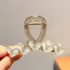 Grampo de Tubarão Grande de Acrílico de Alta Qualidade Acessório de Cabelo para Trás da Cabeça Presilha de Cabelo Cor Café Pegador Fosco Elegante