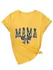 Amazon Ebay Site Independente Moda Versátil Estiloso Feminino Gola V Preto Floral Laço Manga Curta Camiseta