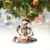 Colgante de Calavera Súper Genial de Acrílico 2D Adorno Colgante para Coche Decoración Navideña Colgante Llavero de Mochila Decoración de Regalo