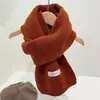 Bufanda de Punto Cálida Estilo Coreano Color Sólido Parche para Mujer Versátil Moda Otoño e Invierno Estudiante Hombres y Mujeres Estilo Nuevo