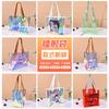 Bolsa Laser de PVC com Logo Personalizado Impresso Lote Pequeno Colorida Transparente Sacola de Compras Sacola Tote de Plástico Impermeável Bolsa de Gelatina