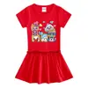 Verano 2023 Nuevo Ropa Infantil Coreana Vestido de Manga Corta Falda Delgada Plegada para Bebé de Media Manga