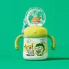 Copo com canudo, formato de baleia, térmico, bico spray, para uso doméstico, copo de beber, copo de bebê, copo de água para crianças, adequado para jardim de infância