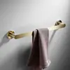 Rack de Toalha de Aço Inoxidável Dourado Escovado Estilo Nórdico Banheiro Vaso Sanitário Barra de Toalha Anel Prateleira Conjunto de Pingentes Combinação