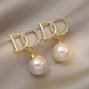 Pendientes de Perla Estilo Coreano Aguja de Plata S925 Diseño de Nicho Pendientes de Alta Gama Moda Exquisita Pendientes Versátiles Venta al por Mayor