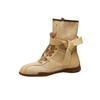 Nuevas Botas de Entrenamiento Martin Estilo Cazador Colorblock Retro Elegante Versátiles con Cordones y Cremallera Lateral para Mujer Otoño e Invierno