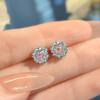 Pendente de Colar Rosa do Milênio Octogonal Chetan Blue Cravejado com Diamante de Alto Carbono Brincos de Diamante Coloridos Anel Paraíba