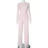 Em Estoque 2026 Novidades: Conjunto de Duas Peças Elegante e Simples, Top Pulôver Slim Fit que Marca a Cintura com Elástico e Calça de Perna Reta, Amigo da Pele