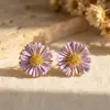 Brincos de Margarida Simples Estilo Coreano Moda Praiana, Estilo Férias Dopamina de Verão, Sensação de Alto Padrão, Emagrecimento Facial, Tarraxas Exquisitas