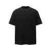 Yidao Vintage 2026 Verão Novo Estilo Americano Tendência Decoração de Metal Design Gola Redonda High Street Solta Manga Curta Camiseta