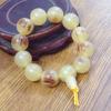 Pulsera de cuerno de cera de abeja de imitación pulsera de cuentas de moda 18 mm estilo étnico cuentas redondas de cuerno puesto de joyería suministro lugar escénico