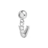 Pulseira de aço inoxidável com pingentes de letra de luxo 26 letras com zircônia transparente requintada A-Z Acessórios para joias DIY