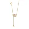 Collar de Plata de Ley S925 para Mujer, Versátil, Moderno, Sencillo, Piedra Moissanita, Nuevo Colgante de Cadena para Clavícula con Forma de Cintura Full Diamond