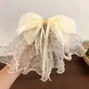 Pinza de pelo con lazo floral de malla para recogido parcial en la parte posterior de la cabeza, pasador súper de hada dulce, pinza para el pelo, pinza de tiburón, accesorio para el cabello