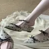 Mules Gruesos con Lazo de Lunares Estilo Nuevo Verano 2025 Elegantes Sandalias de Moda con Punta Fina y Talón Abierto