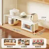 Prateleira para Micro-ondas de Cozinha Casa Rack de Armazenamento Multifuncional para Temperos Prateleira Camada Interna Expansível para Armário Sob a Pia