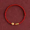 Xiangyunfushuo Pulseira Vitalícia Cadeado da Paz Ano do Zodíaco Corda Vermelha Trançada Estilo Casal Pulseira de Contas da Sorte Presente