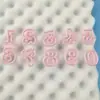 Molde de prensa alfanumérico para galletas de pastel de azúcar volteado DIY, molde de decoración de letras de chocolate para deletrear bendiciones, molde de repujado