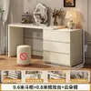 Tocador de Dormitorio Color Crema Estilo Francés con Tocador Integrado, Gabinete de Almacenamiento para Mesita de Noche, Mesa de Esquina para Apartamentos Pequeños con Cajones