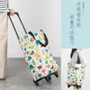 Carrito de Compras Plegable Portátil de Mano, Bolsa de Arrastre Plegable, Bolso de Hombro con Ruedas para Compras, Carrito Pequeño Multifuncional Ecológico para Supermercado