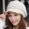 Sombreros de Mujer Estilo Coreano, Sombreros de Pato Tejidos para Otoño e Invierno, Sombreros de Lana Brillantes, Sombreros de Piel de Conejo, Cálidos de Doble Capa de Invierno de Moda con Protección para los Oídos