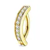 Anillo para el ombligo con forma de cruz de estilo básico simple de venta caliente transfronteriza con tachuela para el ombligo de circonita de media luna, Joyería para piercing invertido de estilo abierto