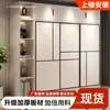 Guarda-roupa para uso doméstico no quarto, armário de roupas pequeno de luxo leve para apartamento, armário de armazenamento multicamadas para casa de aluguel, armário de armazenamento com porta de correr