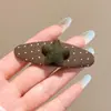 Pinzas BB Infantiles Estilo Mori Japonés Otoño/Invierno Conejo de Tela Hecho a Mano Oso Flor Doble Pinza Accesorios para el Cabello Amigables con el Cabello de Bebé