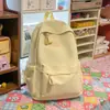 Mochila Nueva de Color Sólido Fresca y Sencilla Estilo Coreano para Estudiantes de Secundaria, Preparatoria y Universidad, Mochila Minimalista Estilo Ins Campus