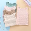Colete Quente para Crianças em Fase de Desenvolvimento, Gola Redonda Proteção de Barriga Sanduíche, Camiseta de Base para Meninas e Crianças Maiores, Colete Térmico Íntimo