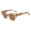 Óculos de sol de acetato multicoloridos personalizados europeus e americanos, moda multilateral, femininos, transfronteiriços, retrô, armação grande, olho de gato, perna larga, óculos de sol