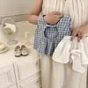 Conjunto de Ropa de Verano para Niñas: Elegante Camiseta de Muñeca a Cuadros sin Espalda, Camiseta, Camiseta sin Mangas, Pantalones Cortos de Bebé y Niños Estilo Coreano de Moda