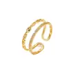 Novo anel de casal transfronteiriço, anel feminino de diamante, anel aberto de zircônia, presente de Dia dos Namorados, banhado a ouro, estilo coreano ousado, atacado europeu e americano