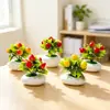 Fornecimento direto transfronteiriço de cinco grandes bonsais de frutas artificiais para decoração de casa de Ano Novo, ornamentos de plantas verdes em vaso de frutas da sorte de espuma