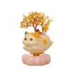 Árbol de la Fortuna Amarillo de Cristal Regalo para Colegas, Regalo de Oficina, Nueva Figura Linda de Gato, Decoración Creativa