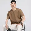 Camiseta de Manga Corta para Hombre de Algodón Mercerizado con Amoníaco Líquido de 270g, Sensación Fresca de Seda de Hielo, Ajuste Holgado de Verano, Tacto de Alta Gama, Estilo Delgado, Camiseta Transpirable para Hombre