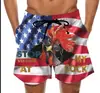 Pantalones de Playa para Hombre Divertidos Estampado 3D de Pavo de Pascua Bañador Plátano Burlón Pantalones Cortos Casuales Europeos y Americanos