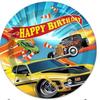 Festa de Aniversário Infantil Tema Corrida Hot Wheels Transfronteiriça Série de Animação Sangue Quente Decoração de Bolo Faca e Garfo Descartáveis