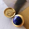 Brincos de Agulha Prateada de Segunda Mão de Excedente Estrangeiro, Pedras Preciosas Banhadas a Ouro, Contas de Concha de Pérola, Presilhas de Lápis Lazúli, Joias Vintage