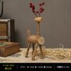 Nórdico Fengyuan Madeira Artística Criativa Feito à Mão Casal Alce Desktop Decoração Artesanato Animal Ornamentos Presente