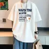Camiseta 2026 Verão Nova Marca de Moda Esportiva Masculina e Feminina Solta Tamanho Grande Gola Redonda Estampada Casual