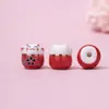Color de cerámica gato exquisitos accesorios colgantes cuentas de cerámica pintadas a mano llavero gato de la suerte accesorios colgantes para teléfono móvil venta al por mayor