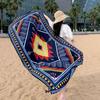 Toalla de playa estilo étnico bufanda protectora solar para vacaciones de viaje bufanda de seda parasol estampado chal para mujer estilo Yunnan Dali